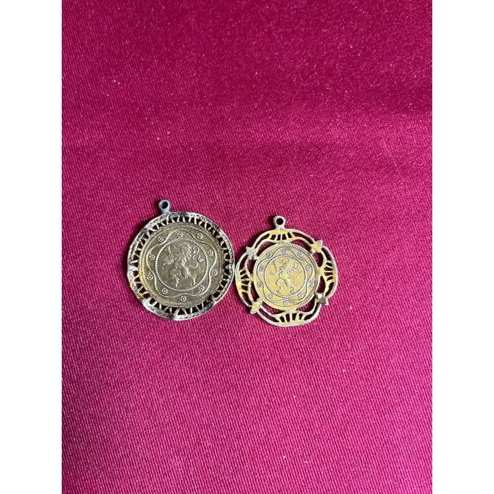 Vintage Mid-Century Napoleon Empereur Double-Sided Coin Pendants - Lot of 2